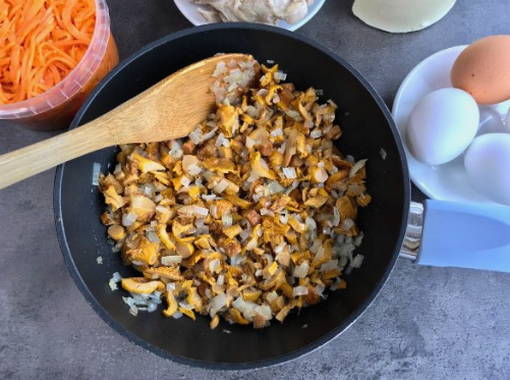 Салат «Лисья шубка» с курицей и грибами