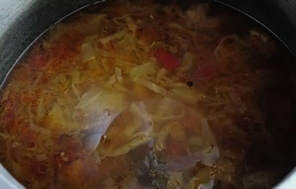 Щи в афганском казане из свежей капусты