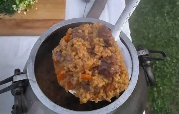 Перловка с мясом в афганском казане