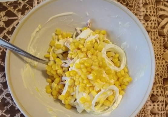 ПП салат с кальмаром и яйцом