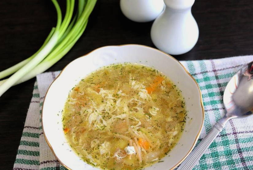 Суп с яйцом и вермишелью без мяса