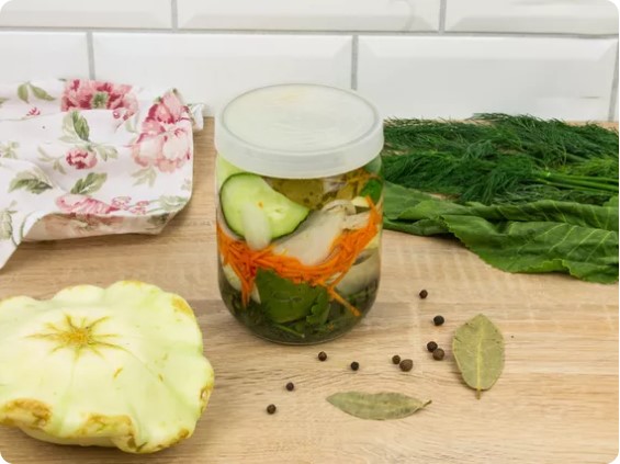 Хрустящие огурцы с патиссонами на зиму