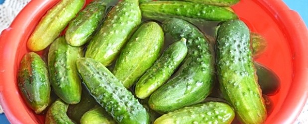 Хрустящие маринованные огурцы на 1-литровую банку с уксусом со стерилизацией на зиму