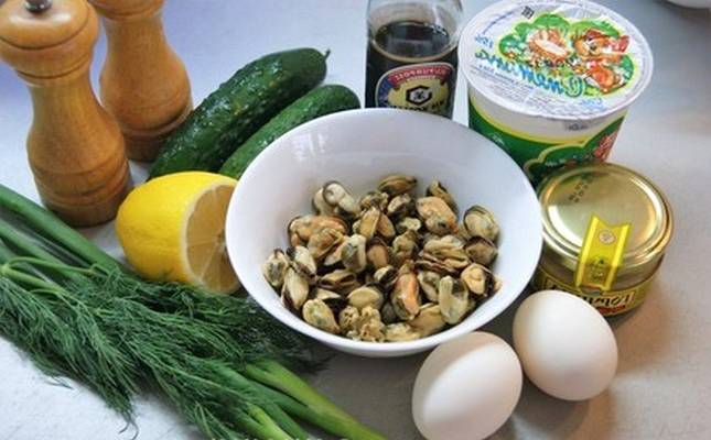 ПП салат с мидиями