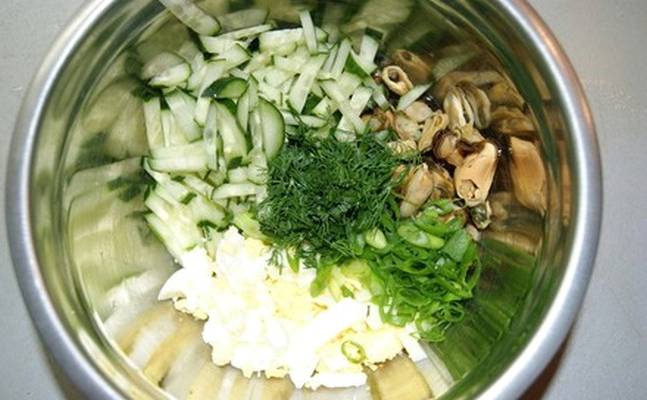 ПП салат с мидиями