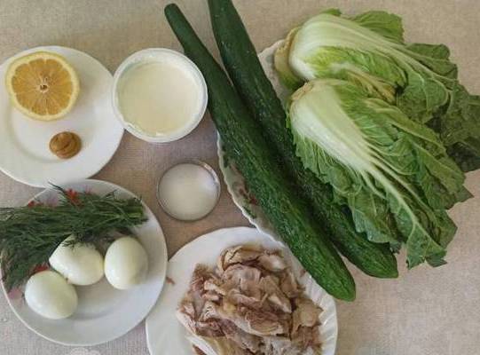 ПП салат с курицей и пекинской капустой