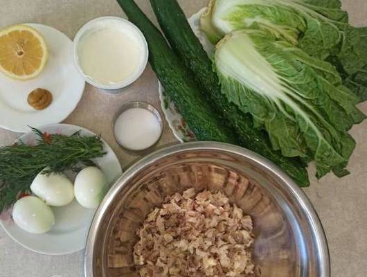 ПП салат с курицей и пекинской капустой