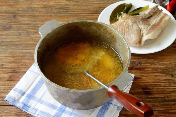 Тыквенный суп на мясном бульоне