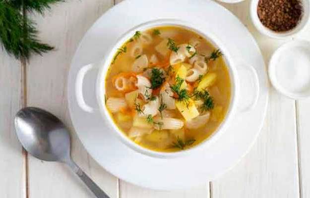 Суп с рожками и картошкой