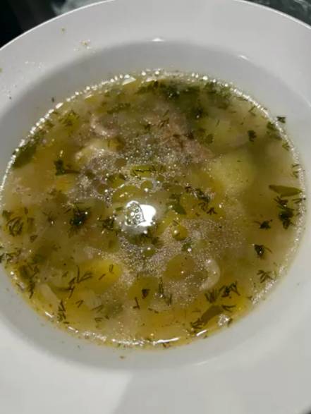 Рисовый суп с говядиной и картошкой