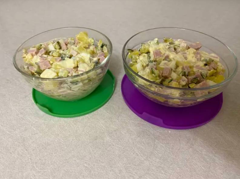 Мясной салат с колбасой классический