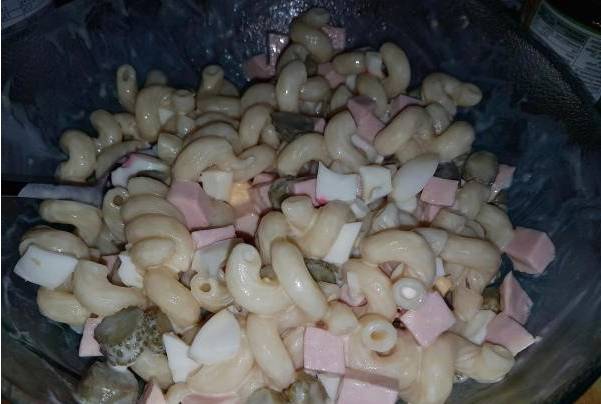 Немецкий салат с макаронами