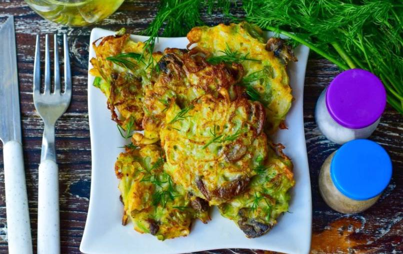 Капустные котлеты с грибами