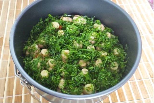 Салат «Лесная поляна» с копченой курицей