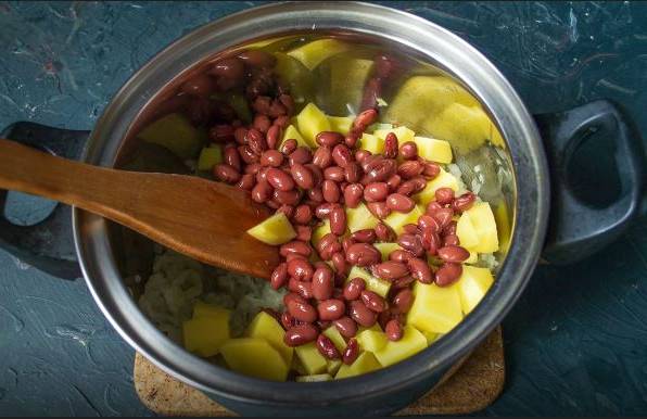 Суп с консервированной фасолью и мясом
