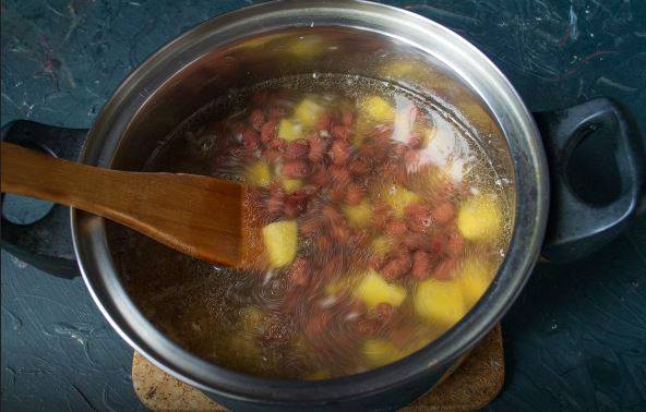 Суп с консервированной фасолью и мясом