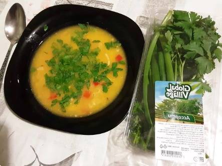 Суп из тыквы на мясном бульоне
