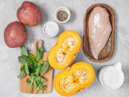 Суп из тыквы с курицей и картофелем