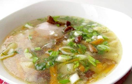 Куриный суп с грибами и картошкой