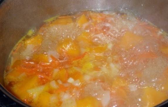 Суп-пюре из тыквы с курицей и картошкой