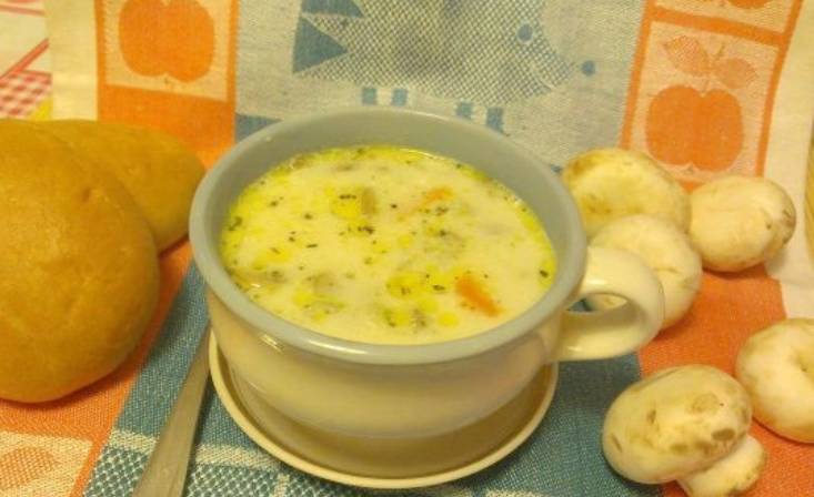 Грибной суп из шампиньонов с картофелем и сливками