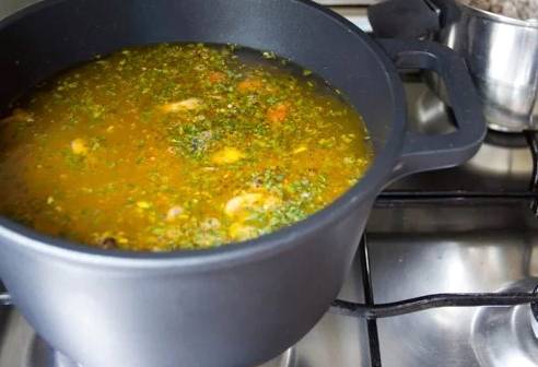 Суп с перловкой и грибами