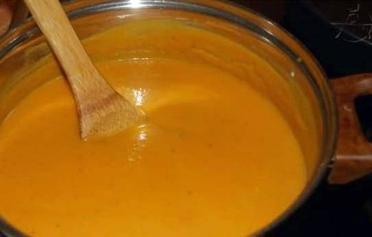 Суп-пюре из тыквы с курицей, картошкой и морковью