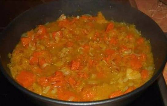 Суп-пюре из тыквы с курицей, картошкой и морковью