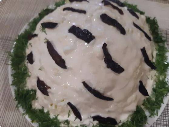 Салат «Белая береза» с курицей и грибами