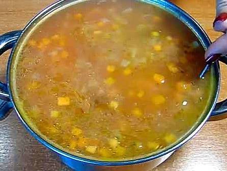 Суп с консервированной красной фасолью и мясом