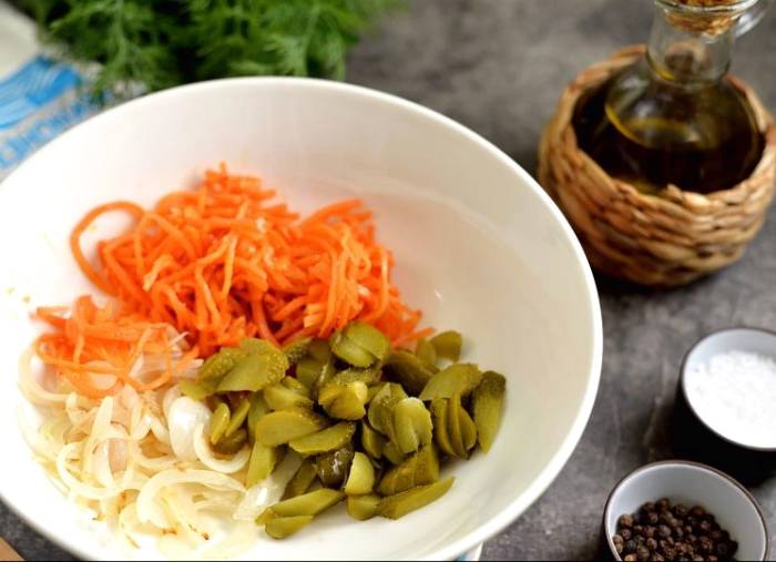 Печеночный салат с морковью по-корейски