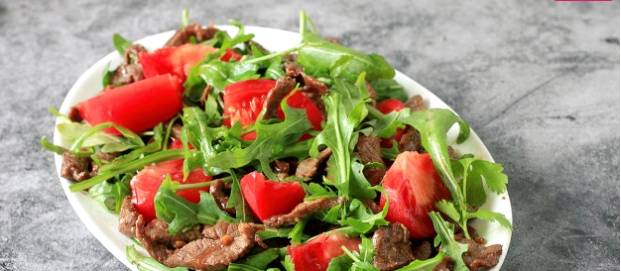 Овощной салат с мясом без майонеза