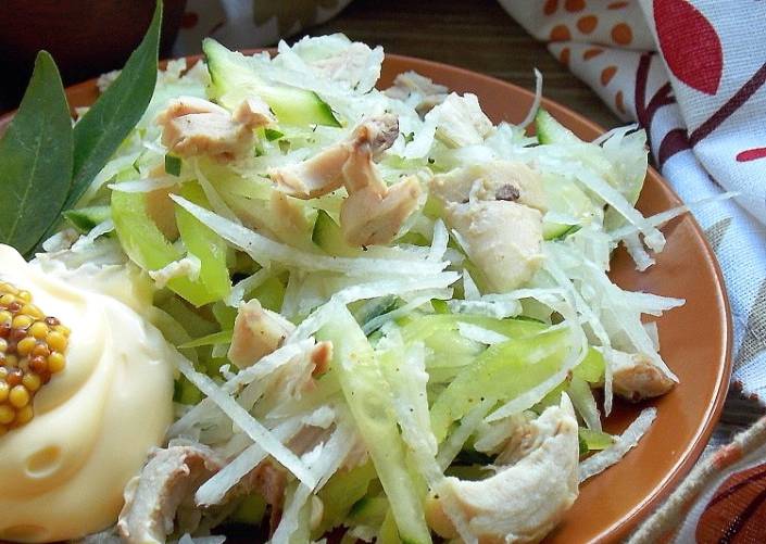 Пикантный салат с курицей