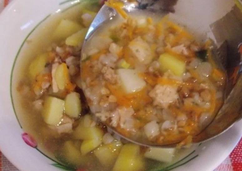 Куриный суп с гречкой и картошкой
