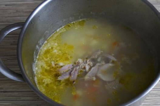 Суп-пюре с плавленым сыром и курицей