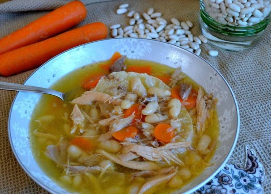 Суп с белой фасолью и курицей