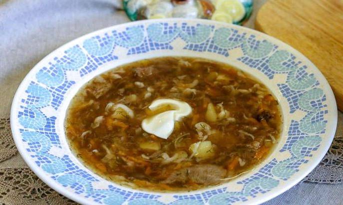 Суп с замороженными грибами и картошкой