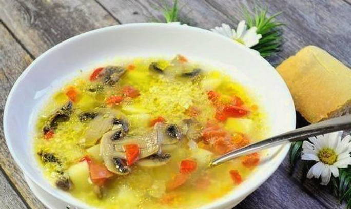 Грибной суп с пшеном и картошкой
