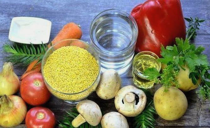 Грибной суп с пшеном и картошкой