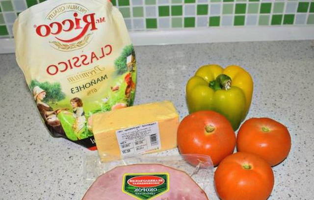 Салат «Елена» с ветчиной и помидорами