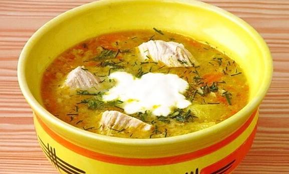 Суп с геркулесом и курицей