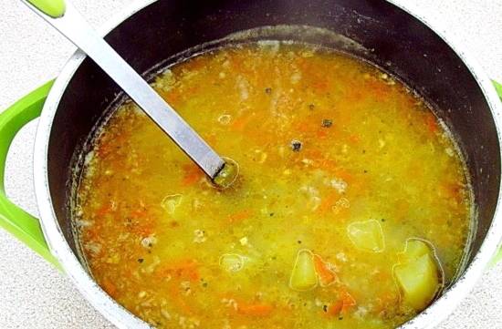 Суп с геркулесом и курицей