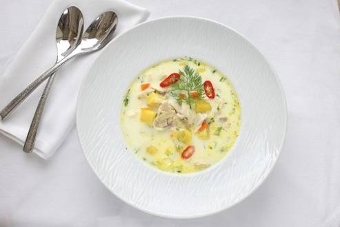 Суп из форели с картофелем и сливками