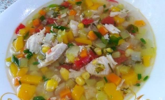 Суп с курицей и кукурузой консервированной