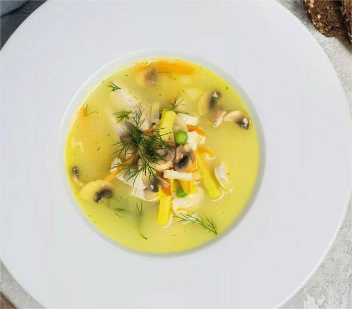 Суп с индейкой и грибами