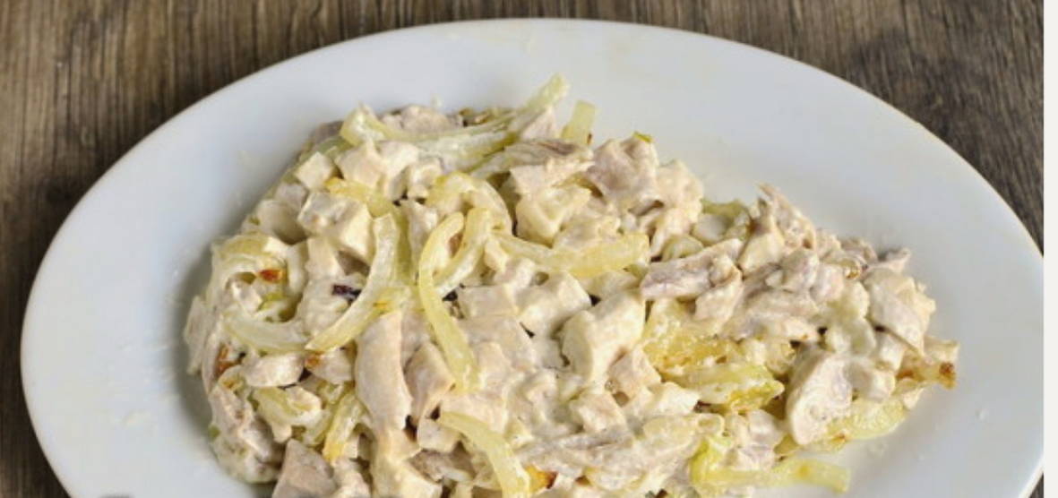 Салат «Ежик» с корейской морковкой и грибами
