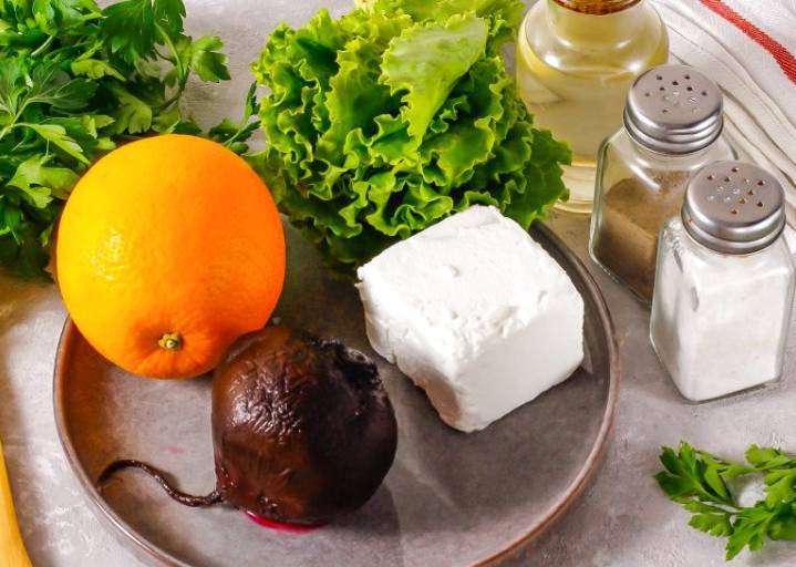 Салат из свеклы с апельсином и сыром