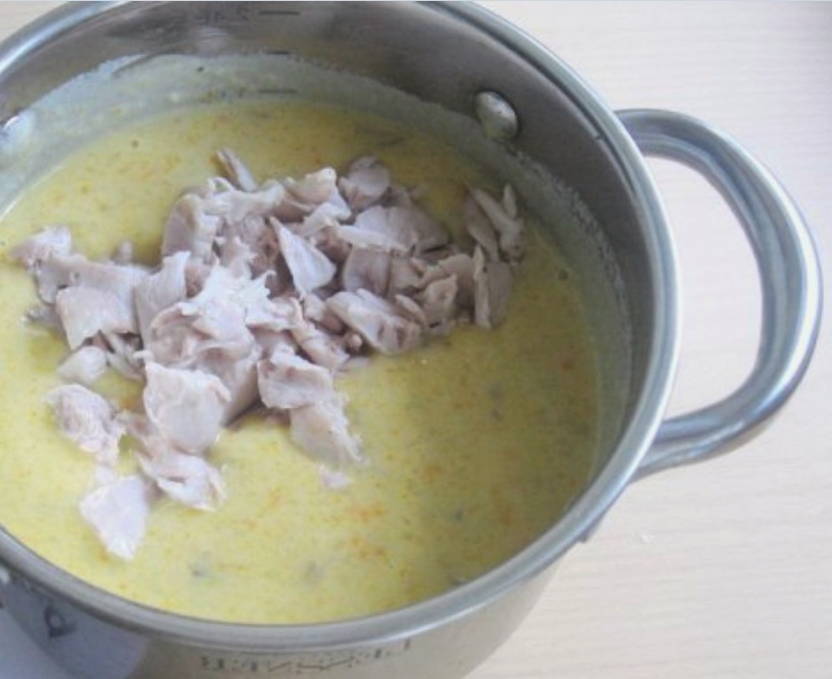 Суп-пюре с курицей и грибами