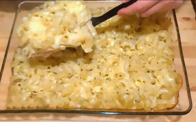 Макароны с куриной грудкой в духовке