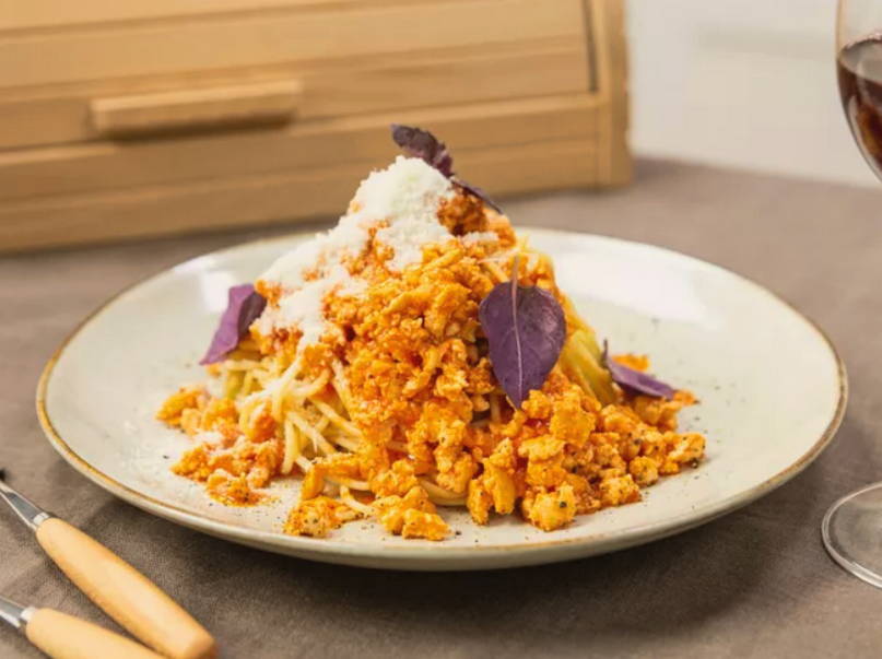 Макароны с куриным фаршем